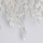 Бра золотого цвета с ветвями и белыми овальными стеклянными подвесками Droplet Chandelier варинант исполнения - 5 | Loft Concept в Омске