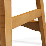 Барный стул со спинкой и подлокотниками на 4-х деревянных ножках Кремовый Велюр Ava Charm варинант исполнения - 7 | Loft Concept в Омске