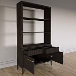 Стеллаж Primo с ящиками Темный орех варинант исполнения - 7 | Loft Concept в Омске