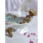 Блюдо овальное из голубого фарфора с ручками в виде бабочек и цветочным рисунком Blue Garden варинант исполнения - 5 | Loft Concept в Омске