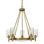  Люстра с 5-ю цилиндрическими плафонами из стекла с пузырьками Hinkley варинант исполнения - 7 | Loft Concept в Омске