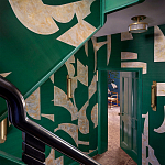 Обои ручная роспись в стиле Арт-деко Symphony Original colourway on Jade silk dupion варинант исполнения - 1 | Loft Concept в Омске