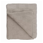 Плед из хлопка рельефной вязки бежево-серого цвета Waffle Comfort варинант исполнения - 1 | Loft Concept в Омске