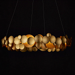 Люстра круглая из многослойных золотых дисков Metal Disc Chandelier варинант исполнения - 6 | Loft Concept в Омске