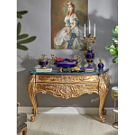 Подсвечник из темно-синего фарфора с бронзовыми элементами и цветами Eden Garden варинант исполнения - 3 | Loft Concept в Омске