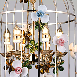 Люстра в виде клетки с цветами Flower Cell варинант исполнения - 2 | Loft Concept в Омске