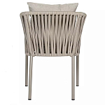 Стул серо-бежевый с декоративным плетением на спинке и подлокотниках Chair Weave варинант исполнения - 4 | Loft Concept в Омске