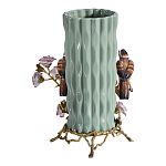 Ваза с птицами и цветами из фарфора с бронзовыми элементами Garden of Eden варинант исполнения - 2 | Loft Concept в Омске