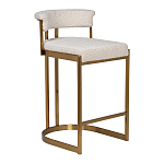 Стул барный букле бежевый с каркасом цвета матовое золото Tactility варинант исполнения - 2 | Loft Concept в Омске
