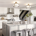 Потолочный светильник со светлым текстильным абажуром Hinkley варинант исполнения - 6 | Loft Concept в Омске