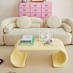 Дизайнерский журнальный стол жёлтый округлой формы Bonyn варинант исполнения - 2 | Loft Concept в Омске