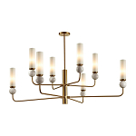 Люстра на штанге с 8-ю цилиндрическими матовыми плафонами и шарами из камня Orb Essence варинант исполнения - 1 | Loft Concept в Омске