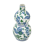 Ваза фигурная с сине-зелеными узорами распустившихся цветов Blossoming Spring варинант исполнения - 2 | Loft Concept в Омске