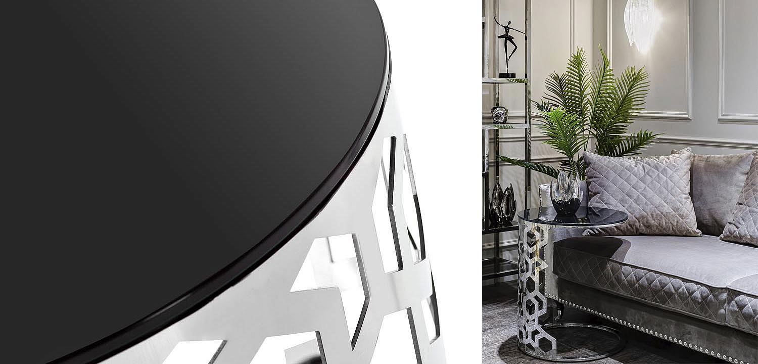 Приставной стол Yen Geometry Side Table silver 60 Приставной стол Yen Geometry Side Table silver 60 - Loft-Concept в Омске