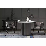 Стул полукруглый с каркасом из металла и мягким сиденьем и спинкой Soft Chenille варинант исполнения - 3 | Loft Concept в Омске