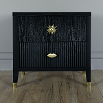 Тумба прикроватная с двумя ящиками Elsa Dreams Black варинант исполнения - 4 | Loft Concept в Омске