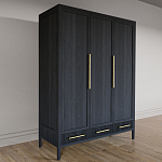 Большой Шкаф Primo Черный дуб с 3 дверьми и 3 выдвижными ящиками варинант исполнения - 4 | Loft Concept в Омске