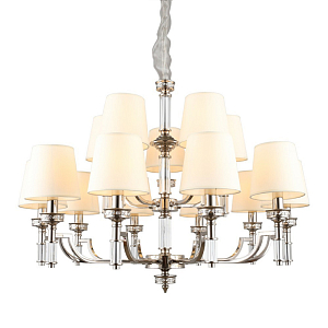 Большая люстра с тканевыми абажурами Brolevbrus Хром