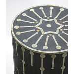 Приставной круглый столик с инкрустацией Mandika Bone Inlay Gray варинант исполнения - 1 | Loft Concept в Омске