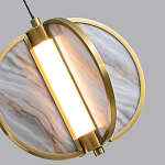 Подвесной светильник с круглым плафоном из искусственного алебастра в бронзовой оправе Marbella варинант исполнения - 5 | Loft Concept в Омске