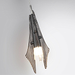 Подвесной светильник с черной металлической основой и рельефным плафоном Glass Pod варинант исполнения - 6 | Loft Concept в Омске