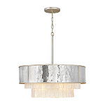 Люстра круглая с подвесками из текстурированного стекла молочного цвета Hinkley варинант исполнения - 2 | Loft Concept в Омске