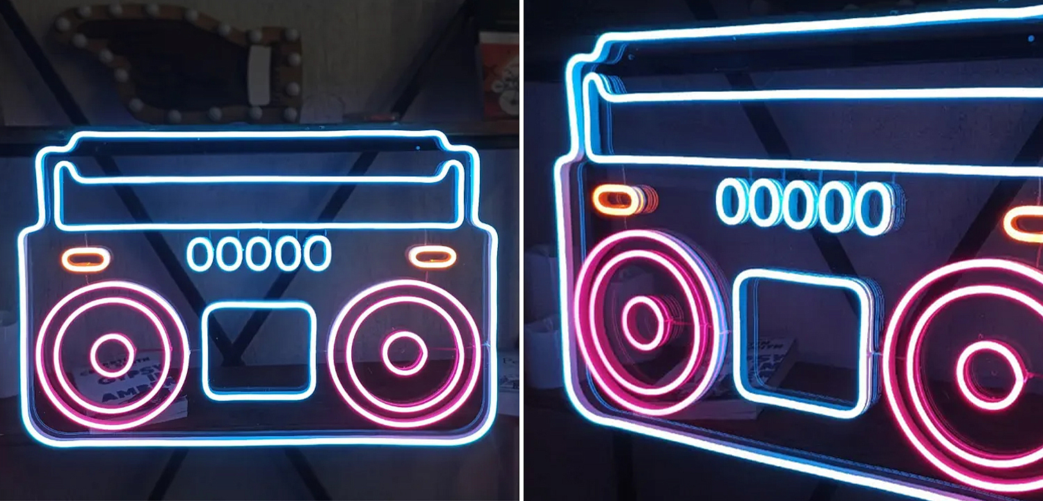 Неоновая настенная лампа Tape Recorder Neon Wall Lamp Неоновая настенная лампа Tape Recorder Neon Wall Lamp - Loft-Concept в Омске