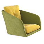 Стул с мягкой обивкой из велюра и подъемно-поворотным механизмом на колесиках Mason Green and Yellow варинант исполнения - 2 | Loft Concept в Омске