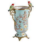 Ваза с двумя птичками из фарфора с бронзовыми элементами Garden of Eden варинант исполнения - 2 | Loft Concept в Омске