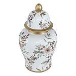 Ваза с нежным цветочным узором в пастельных тонах и крышкой с золотым акцентом Chinoiserie Ceramics варинант исполнения - 1 | Loft Concept в Омске