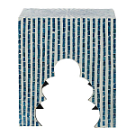 Приставной столик с инкрустацией раковинами устриц Bone Inlay варинант исполнения - 5 | Loft Concept в Омске