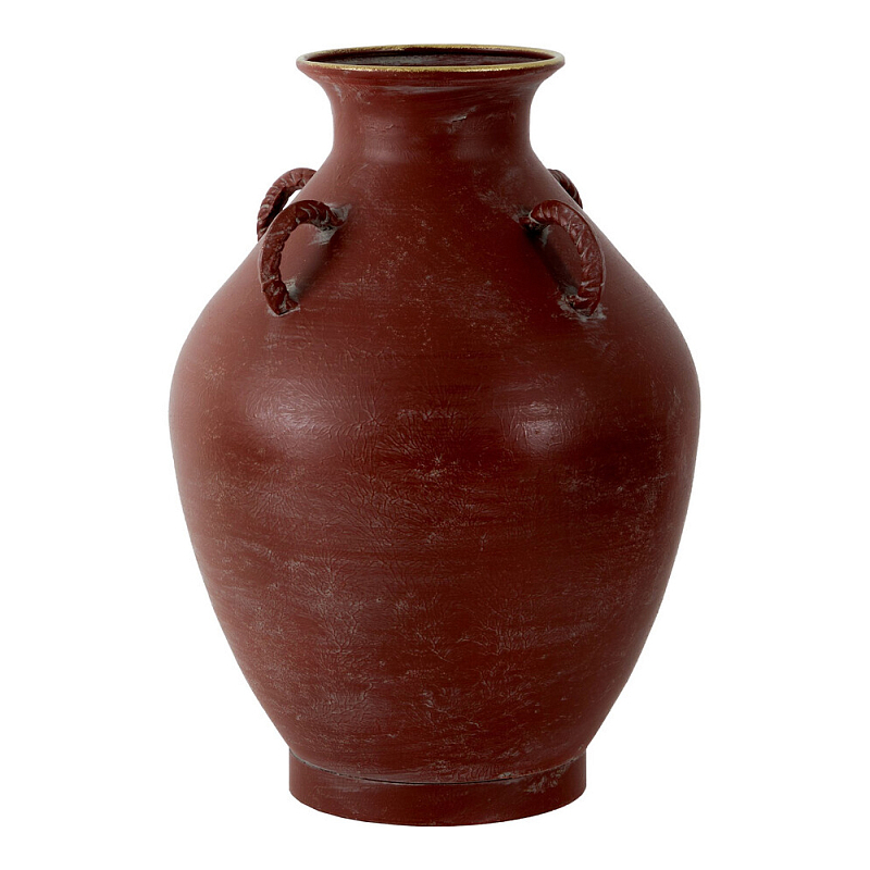 Ваза бордовая с 4-мя фактурными ручками Vase Burgundy Glaze Бордовый в Омске | Loft Concept 
