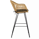 Стул барный с ротанговым плетением Half Bar Chair with Wicker с подлокотниками варинант исполнения - 3 | Loft Concept в Омске