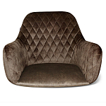 Стул с мягкой коричневой обивкой из велюра и подъемно-поворотным механизмом на черных колесиках Harper Brown варинант исполнения - 2 | Loft Concept в Омске