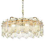 Люстра подвесная круглая с хрустальными овальными подвесками Harmonica варинант исполнения - 1 | Loft Concept в Омске