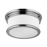 Потолочный светильник для ванных комнат цвета хром с вытянутым плафоном из молочного стекла Feiss варинант исполнения - 1 | Loft Concept в Омске