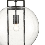 Подвесной светильник в форме шара из прозрачного стекла на линейном черном каркасе  Glass Ball with Seeds варинант исполнения - 1 | Loft Concept в Омске