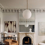 Подвесной светильник в форме шара из белого текстурного стекла Atmosphere варинант исполнения - 3 | Loft Concept в Омске