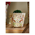 Кашпо с растительным и животным орнаментом на бронзовых ножках Turquoise Blooming Garden варинант исполнения - 4 | Loft Concept в Омске