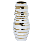 Ваза белая с рельефной поверхностью и золотыми полосами Vase Beehive варинант исполнения - 2 | Loft Concept в Омске