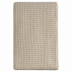 Плед из шерсти бежевого цвета с бахромой Waffle Comfort варинант исполнения - 1 | Loft Concept в Омске