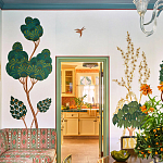 Обои с вышивкой ручной работы Mughal Trees Original colourway on linen варинант исполнения - 7 | Loft Concept в Омске