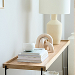 Консоль деревянной столешницей и полкой Wooden Table Top and Shelf варинант исполнения - 4 | Loft Concept в Омске