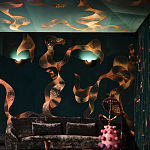 Обои с вышивкой ручной работы Plume Original colourway on velvet варинант исполнения - 2 | Loft Concept в Омске