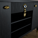 Комод-буфет Elsa Dreams Black с открытыми полками   варинант исполнения - 4 | Loft Concept в Омске