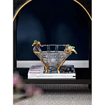 Чаша из прозрачного стекла на бронзовых ножках с фигурками попугаев Eden Garden варинант исполнения - 2 | Loft Concept в Омске