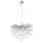 Люстра подвесная с прозрачными стеклянными подвесками в форме капель Диаметр 60 см Droplet Chandelier варинант исполнения - 10 | Loft Concept в Омске