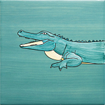 Плитка с узором Крокодил байдарочник варинант исполнения - 3 | Loft Concept в Омске