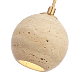 Подвесной светильник с шарообразным плафоном из травертина Shaw Marble Lighting варинант исполнения - 3 | Loft Concept в Омске