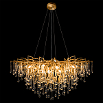 Люстра подвесная с прозрачными стеклянными подвесками в форме капель Диаметр 100 см Droplet Chandelier варинант исполнения - 3 | Loft Concept в Омске